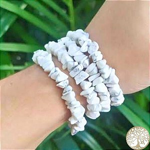Pulseira de Howlita Branca (cascalho)