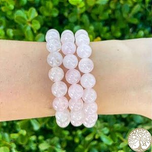 Pulseira de Quartzo Rosa (esfera)