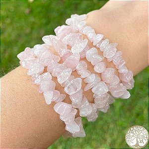 Pulseira de Quartzo Rosa (cascalho)