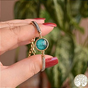 Pulseira de Esmeralda Banhada