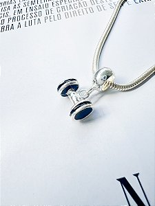 Berloque Halteres Preto Musculação