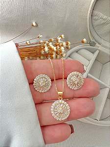 Conjunto Brinco e colar Pizza