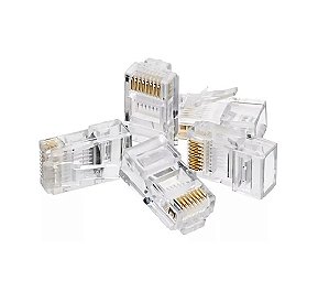 Conector RJ45 8x8 (Pacote com 24 peças)