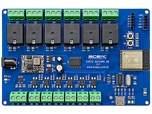 Placa ACEPIC - ESP32-AUTOMA 6R com 6 Saídas e 6 Entradas optoacopladas