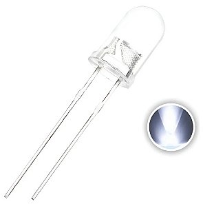 Led Alto Brilho Branco 5mm (Pacote com 10 peças)