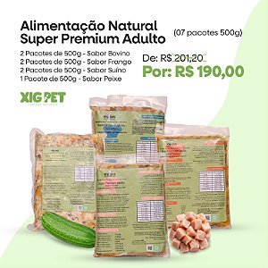 Alimentação Natural Super Premium Adulto (07 pacotes 500g)