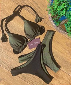 Biquíni Saint Tropez Verde Militar com PretoLuxury Collection