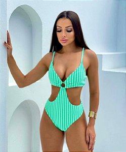 Body Mykonos Listras Verde Água Texturizado