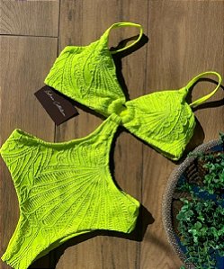 Body Mykonos Renda Amarelo Neon Handmade Collection