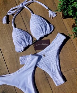 Biquíni Saint Tropez Renda Branco Handmade Collection