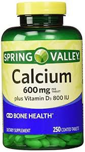 Spring Valley Calcium Plus Vitamina D Tablets Suplemento Dietético, 600 mg, 250 unidades