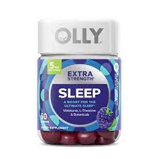 OLLY Extra Strength Sleep Gummy Supplement, 5mg Melatonin, L Theanine, Blackberry, 50 Ct