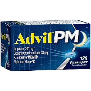 Advil PM Pain Reliever / Nighttime Sleep Aid Coated Caplet