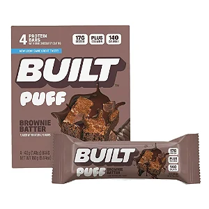 BUILT Puff Protein Bar – Brownie Batter (Caixa com 4 Unidades)