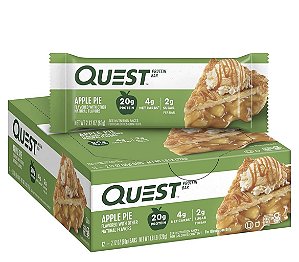 Quest Nutrition Apple Pie Protein Bar, 20g Protein, 4g Net Carbs, 2g Sugar, Gluten Free, Keto Friendly, 12 Count