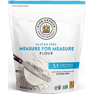 “Farinha Measure for Measure da King Arthur Baking Company, verificada pelo Projeto Non-GMO, certificada sem glúten