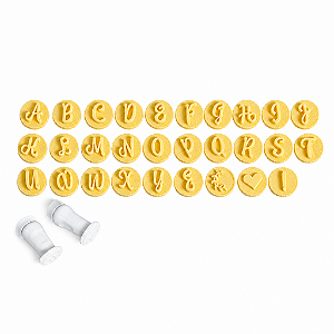 Carimbo Letras Glamour Amarelo 2 cm Blue Star