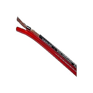 Polarizado para Áudio Bicolor 2 x 0,75mm 2 - Vermelho com listra Preta - rolo com 100 mts