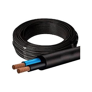 Cabo 2 Vias Tipo PP 2 x 1,00mm 2 - Preto - rolo com 100 mts