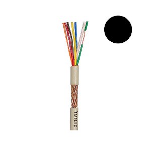 Cabo Tipo Manga 6 x 26 AWG - Sem Blindagem - Preto - rolo com 100 mts