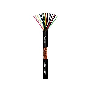 Cabo Tipo Manga 3 x 26 AWG - Blindagem Trançada - Preto - rolo com 100 mts