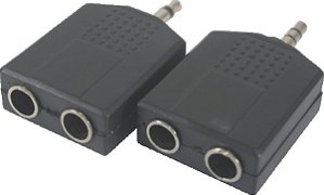 Adaptador P2 Macho x 2 P10 Fêmea Estéreo