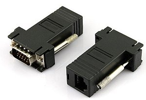 Adaptador Vga Para Cabo De Rede Rj45 Extende 20 A 30 Metros