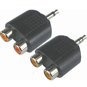 Adaptador P2 Mono x 2 Rca Fêmea