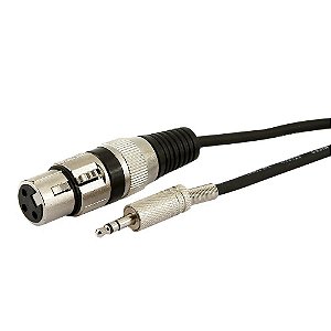 Cabo P2 Estéreo x XLR Fêmea blindado 2,5 mts – jc.cabos