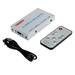 Chave seletora HDMI premium 2.0 com HDCP 2.2 4k 5x1 T-black