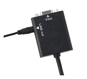 ADAPTADOR HDMI PARA VGA COM AUDIO E P2 ( HDMI X VGA COM AUDIO