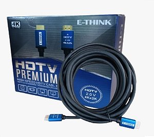Cabo HDMI 2.0 4K UltraHD blindado 19 pinos -  E-tink 3 metros
