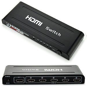 Switch HDMI 5x1 Ativo profissional com fonte controle remoto