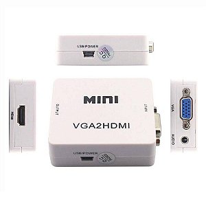 Mini Conversor VGA para HDMI ativo