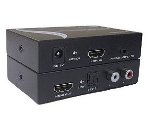 Extrator de áudio HDMI com audio digital e analogic