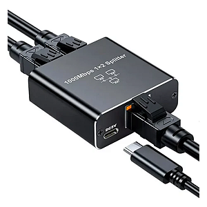 Switch Divisor De Rede 1x2 Giga 100/1000mpbs Ativo