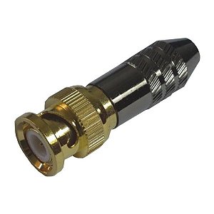 Conector BNC macho blindado dourado solda - Tblack