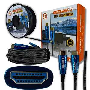 Cabo Hdmi 2.0 4k Fibra Optica Com Malha - 40 Metros