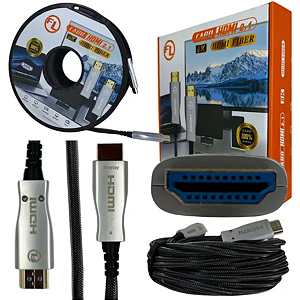 Cabo Hdmi Fibra Ótica 2.1 8k 70 Metros Fibra Com Malha E Nf