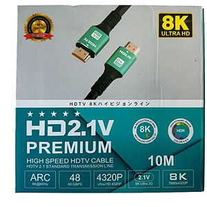 Cabo Hdmi 2.1 8k 48gbps Ultra Premium Hd 20m Conex
