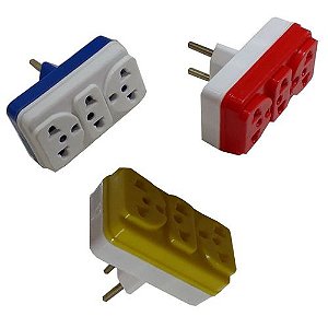 Adaptador Elétrico Tomada Benjamin 3 Saídas T 10A Colorido