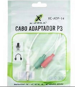 Cabo Headset Adaptador 2 P2 P3 18CM XC-ADP-14 XCELL