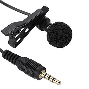 Mini Microfone portátil Lapela - p3 1,5 metros de fio - Lavalier