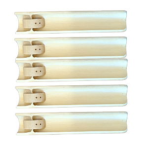 Kit 5 Incensários Duplo de Bambú Artesanal Envernizado Aromá