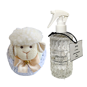 Kit Maternidade Menina Aromá - Ovelhinha + Aromatizador + Cesto