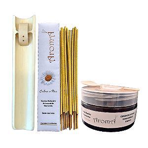 Kit Relax Aromá: Escalda Pés + Incensário + 10 Incensos Naturais