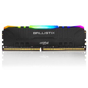 Memória Crucial Ballistix 16GB 3200 Mhz DDR4 CL16 BLACK RGB - BL16G32C16U4BL (1X16GB)