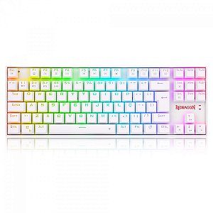 Teclado Mecânico Gamer Redragon Kumara Pro RGB Switch Marrom Branco - K552RGB-BRS-W