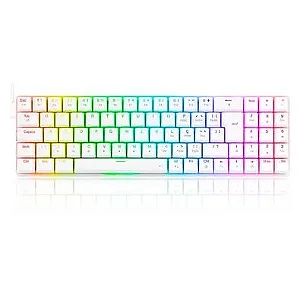 Teclado Mecânico Gamer Redragon Ashe, RGB, Switch Brown, Branco - K626-KB-W