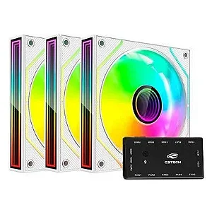 KIT FAN CONTROLADORA BRANCO RGB 4 UNI F9-L310RGB C3TECH
